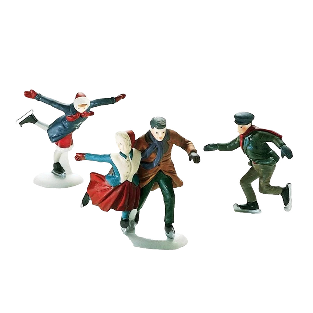Dept 56 Heritage Village Skating Party Porcelain Figurines #5523-9 Set of 3